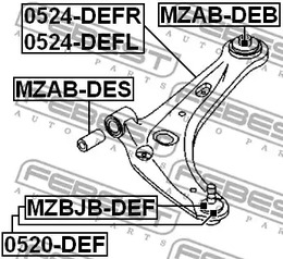 Фото 1 MZBJB-DEF FEBEST Пыльник шаровой опоры