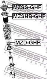 Фото 1 MZD-GHF FEBEST Отбойник амортизатора