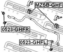 Фото 1 MZSB-GHF FEBEST Опора, стабилизатор