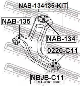 Фото 1 NAB-134 FEBEST Подвеска, рычаг независимой подвески колеса