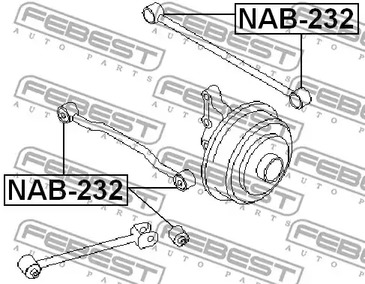 Фото 1 NAB-232 FEBEST Подвеска, рычаг независимой подвески колеса