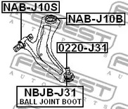 Фото 1 NAB-J10S FEBEST Сайлентблок