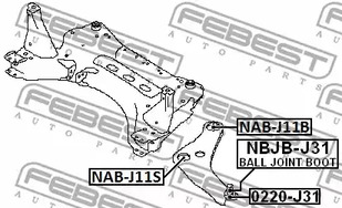 Фото 1 NAB-J11B FEBEST Подвеска, рычаг независимой подвески колеса