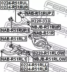 Фото 1 NAB-R51RUP1 FEBEST Тяга подвески