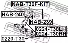 Фото 1 NAB-T30F-KIT FEBEST Подвеска, рычаг независимой подвески колеса