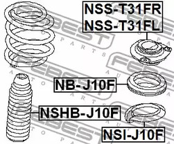 Фото 1 NB-J10F FEBEST Подшипник опоры амортизатора подвески передний