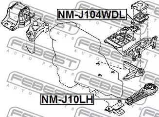 Фото 1 NM-J104WDL FEBEST Опора КПП