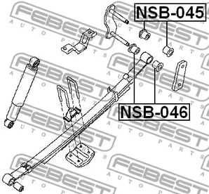 Фото 1 NSB-045 FEBEST Втулка рессоры подвески