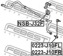 Фото 1 NSB-J32F FEBEST Опора, стабилизатор