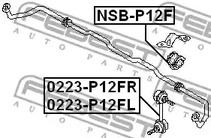 Фото 1 NSB-P12F FEBEST Втулка стабилизатора подвески левый