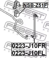 Фото 1 NSB-Z51F FEBEST Опора, стабилизатор