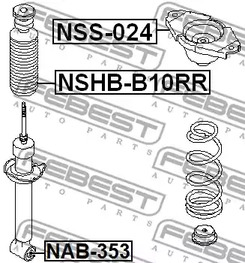 Фото 1 NSHB-B10RR FEBEST Защитный колпак / пыльник, амортизатор