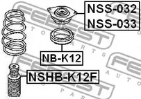 Фото 1 NSHB-K12F FEBEST Защитный комплект амортизатора