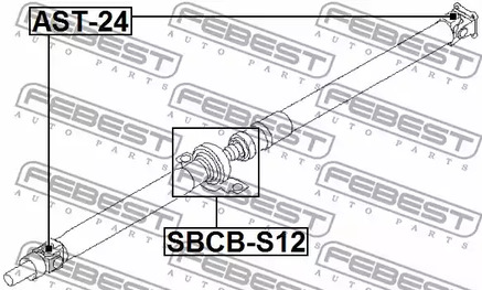 Фото 1 SBCB-S12 FEBEST Подшипник, промежуточный подшипник карданного вала