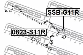 Фото 1 SSB-G11R FEBEST Втулка заднего стабилизатора