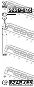 Фото 1 SZSB-016 FEBEST Втулка амортизатора подвески резина верхний