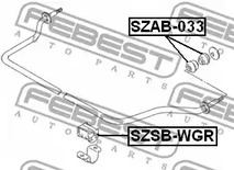 Фото 1 SZSB-WGR FEBEST Опора, стабилизатор