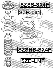Фото 1 SZSS-SX4F FEBEST Опора амортизатора