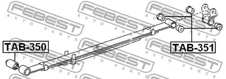 Фото 1 TAB-351 FEBEST Сайлентблок рычага подвески