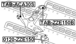 Фото 1 TAB-ZZE150B FEBEST Подвеска, рычаг независимой подвески колеса