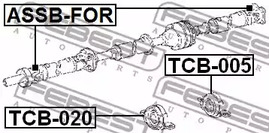 Фото 1 TCB-005 FEBEST Подшипник, промежуточный подшипник карданного вала