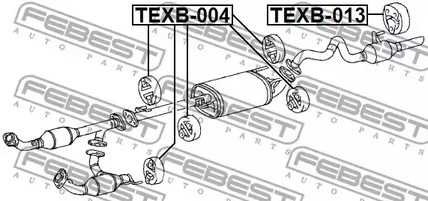 Фото 1 TEXB-004 FEBEST Подвес глушителя