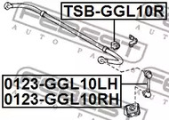 Фото 1 TSB-GGL10R FEBEST Втулка, стабилизатор