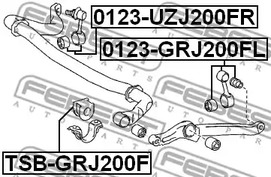 Фото 1 TSB-GRJ200F FEBEST Опора, стабилизатор