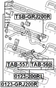 Фото 1 TSB-GRJ200R FEBEST Втулка стабилизатора