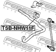 Фото 1 TSB-NHW11F FEBEST Втулка стабилизатора подвески