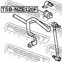 Фото 1 TSB-NZE120F FEBEST Опора, стабилизатор