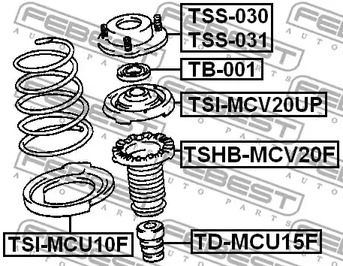 Фото 1 TSHB-MCV20F FEBEST Защитный колпак / пыльник, амортизатор