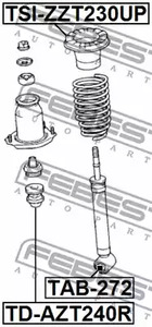 Фото 1 TSI-ZZT230UP FEBEST Проставка пружины подвески