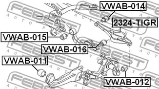 Фото 1 VWAB-015 FEBEST Подвеска, рычаг независимой подвески колеса