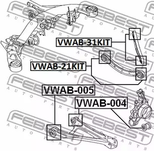 Фото 1 VWAB-31KIT FEBEST Сайлентблок