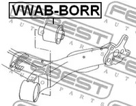 Фото 1 VWAB-BORR FEBEST Сайлентблок подвески левый