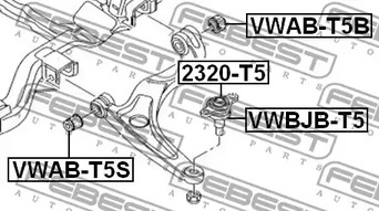 Фото 1 VWAB-T5B FEBEST Сайлентблок