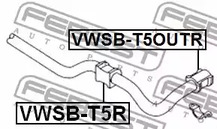 Фото 1 VWSB-T5OUTR FEBEST Втулка, стабилизатор