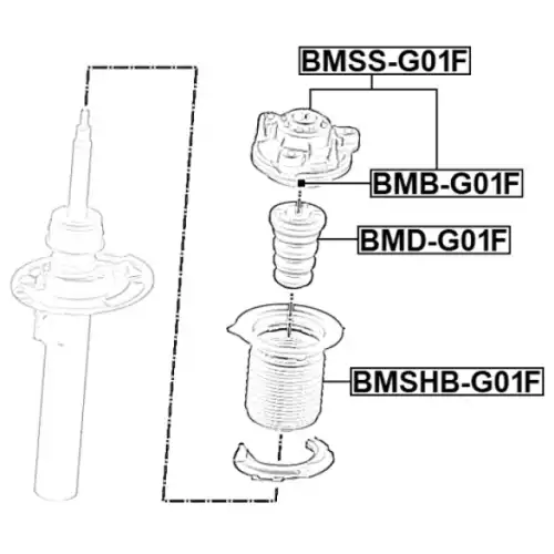 Bmb-g01f подшипник опоры переднего амортизатора FEBEST BMB-G01F
