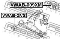 VWAB-009XM FEBEST САЙЛЕНТБЛОК ЗАДНИЙ ПЕРЕДНЕГО РЫЧАГА БЕЗ КРОНШТЕЙНА