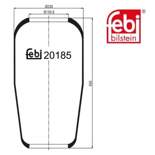 20185f пневмоподушка кон 444-230-130.8/130.8 FEBI BILSTEIN 20185