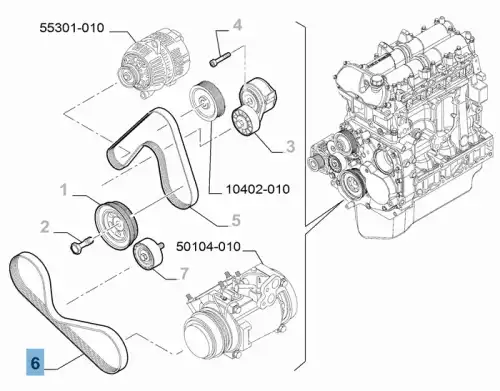 504048243 Fiat/Alfa/Lancia 504048243 РЕМЕНЬ ПРИВОДА КОМПРЕССОРА FIAT (10013160/280120/0033279/27, ФРАНЦИЯ )