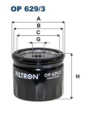 OP629/3 FILTRON Фильтр масляный