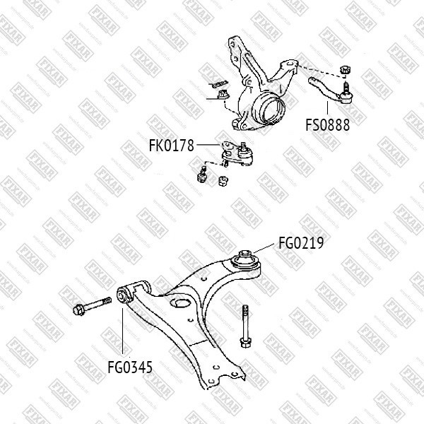 FG0345 FIXAR Сайлентблок рычага подвески