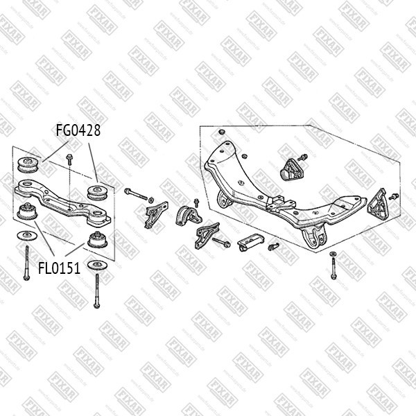 FG0428 FIXAR Сайлентблок подушки дифференциала