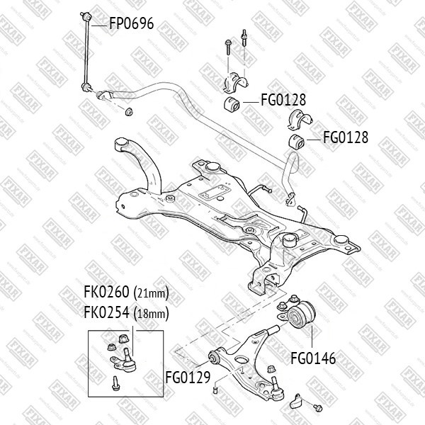 FK0254 FIXAR Опора шаровая