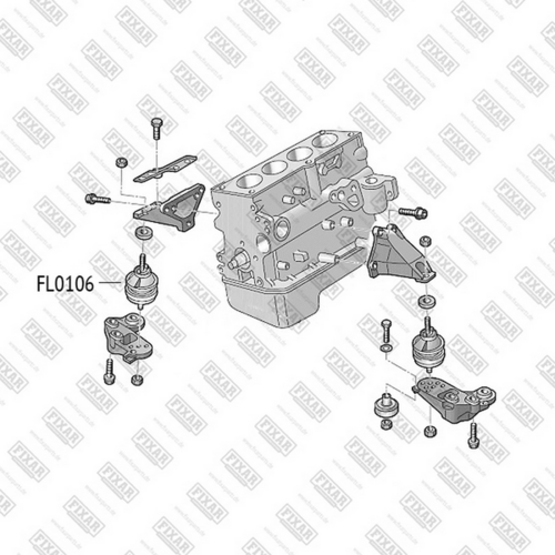 FL0106 FIXAR Опора двигателя AUDI A4 08-