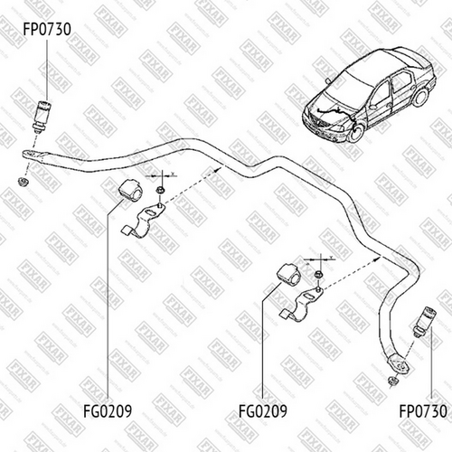 Фото 1 FP0730 FIXAR Тяга стабилизатора