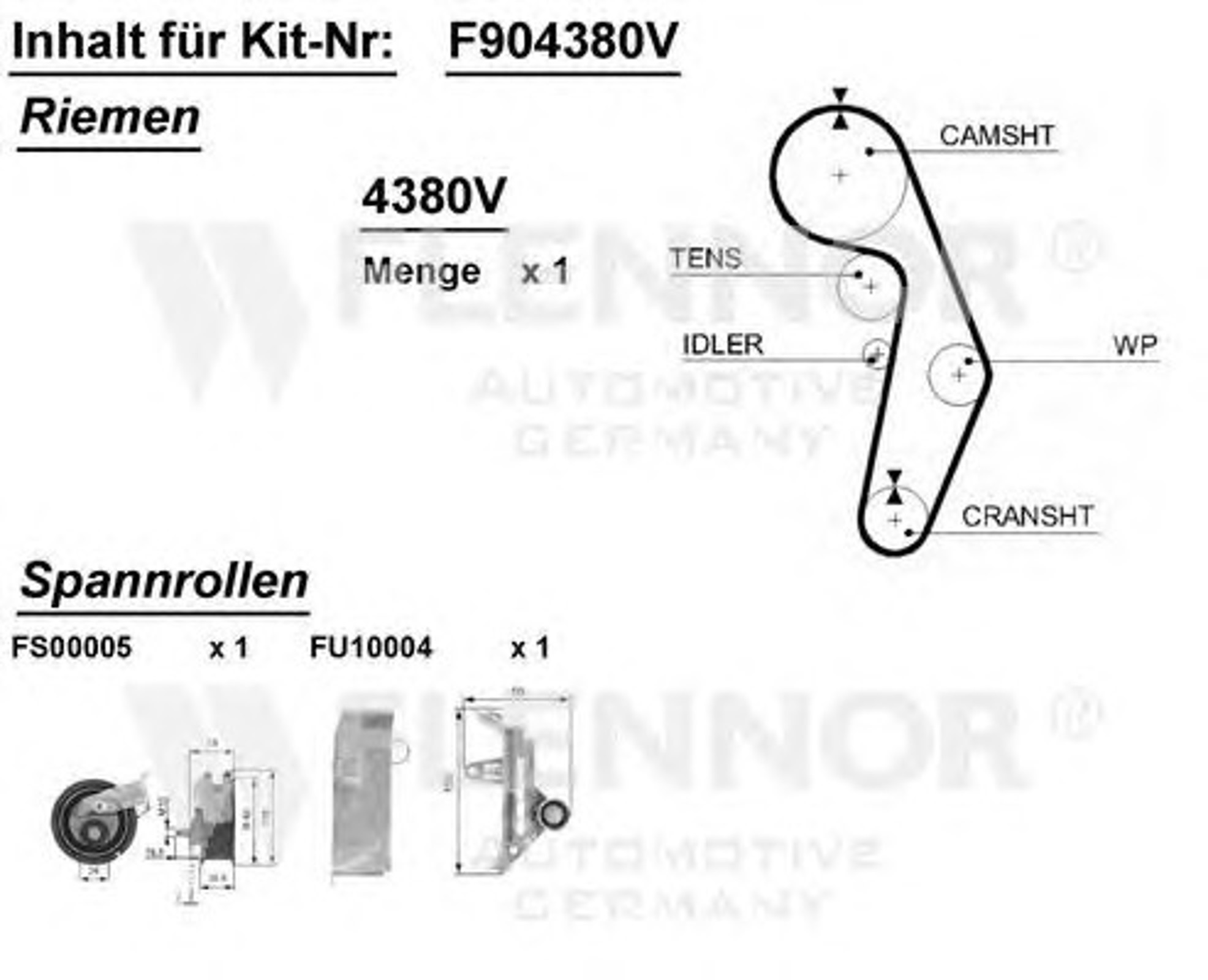 F904380V FLENNOR Комплект ГРМ