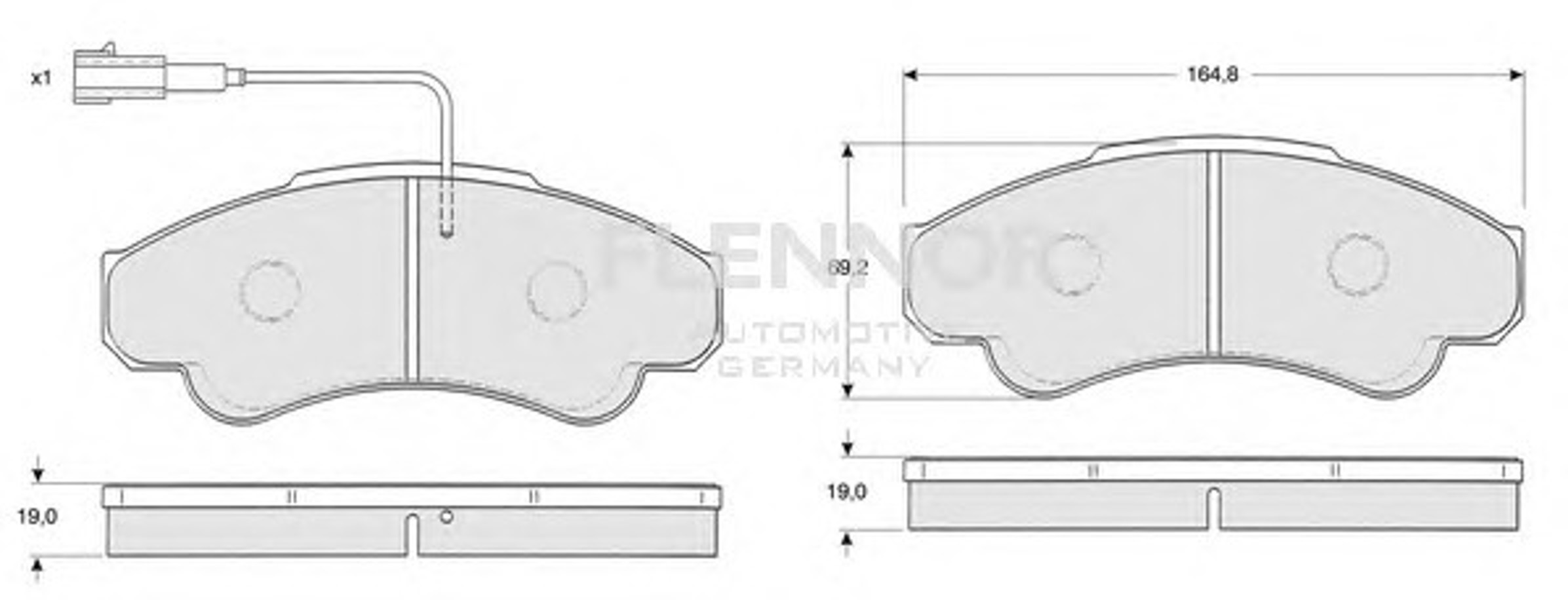 FB211156 FLENNOR Комплект тормозных колодок, дисковый тормоз